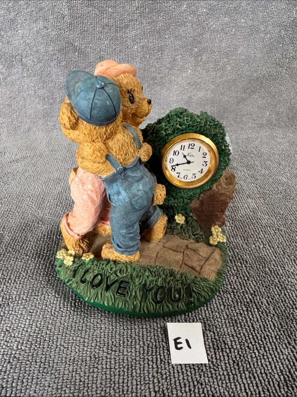 The Country Timepiece Collection “I Love You!”Bear Decorative Desk Accent Clock